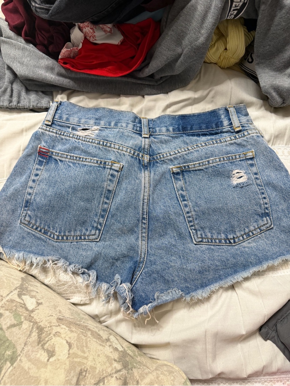 BDG Light Blue Distressed Denim Cutoff Shorts